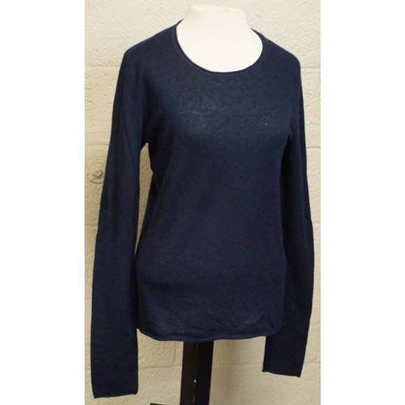 Zadig & Voltaire Cici Star Patch Navy Cashmere Long Sleeve Sweater SZ S - Picture 1 of 9